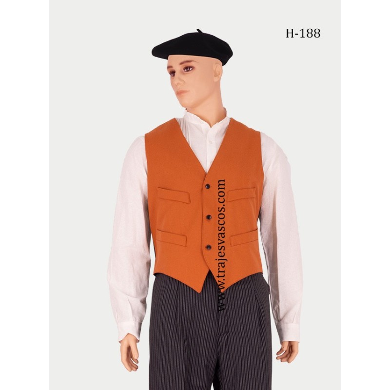 Chaleco vasco de color teja H188 - 1