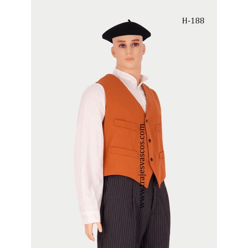 Chaleco vasco de color teja H188 - 3