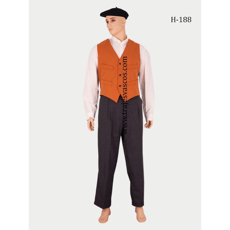 Chaleco vasco de color teja H188 - 7