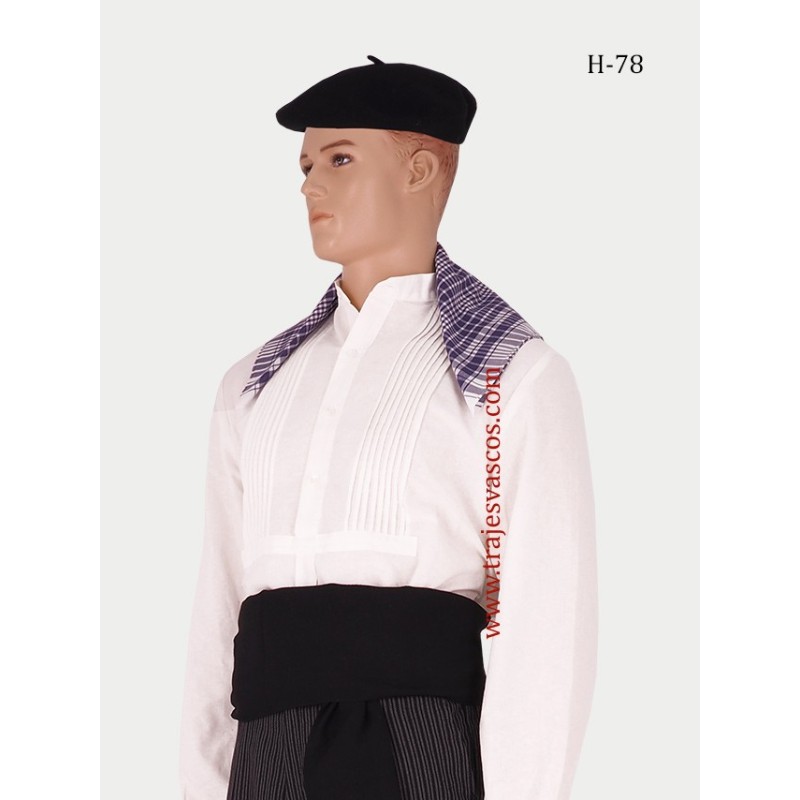 Pañuelo de cuadros azul H78. - 3