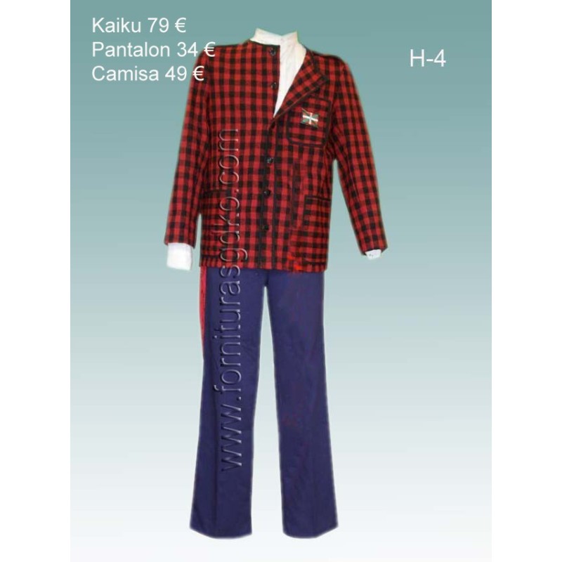 Traje vasco con kaiku para hombre H4 - 1