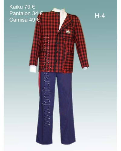Traje vasco con kaiku para hombre H4 - 1