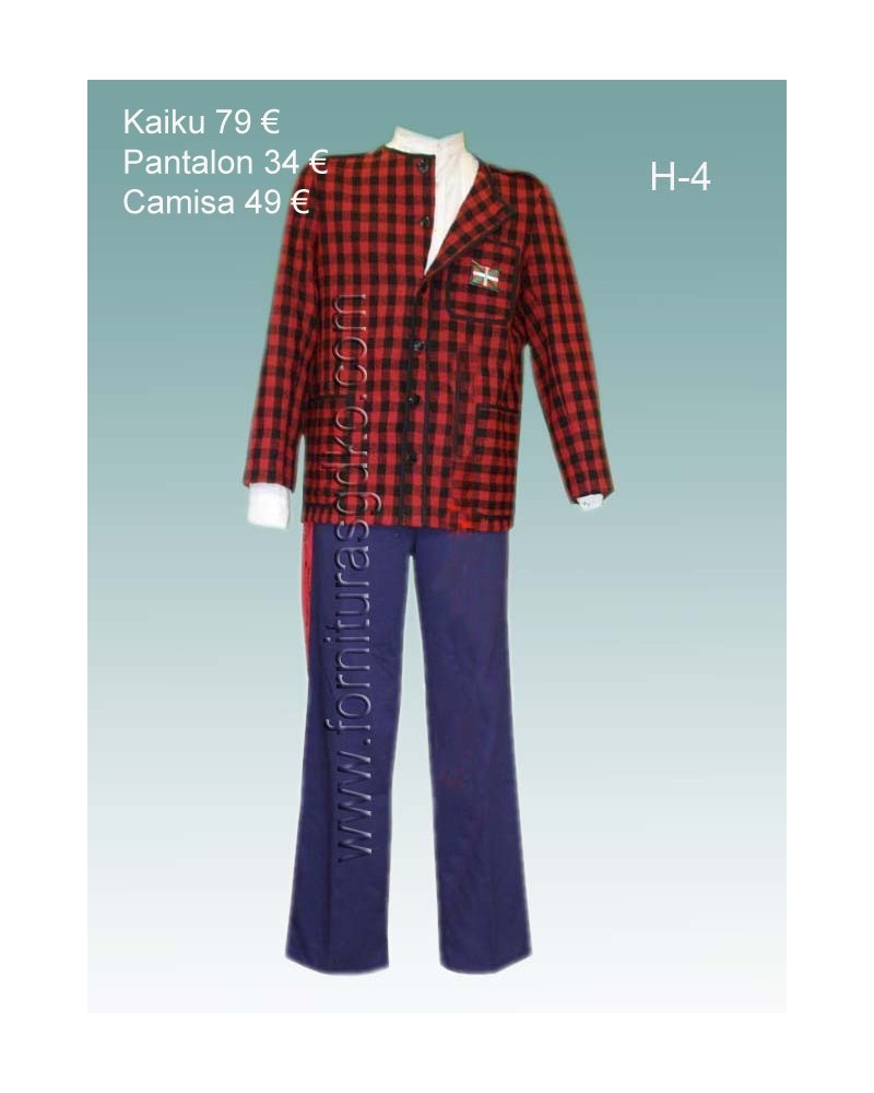 Traje vasco con kaiku para hombre H4 - 1