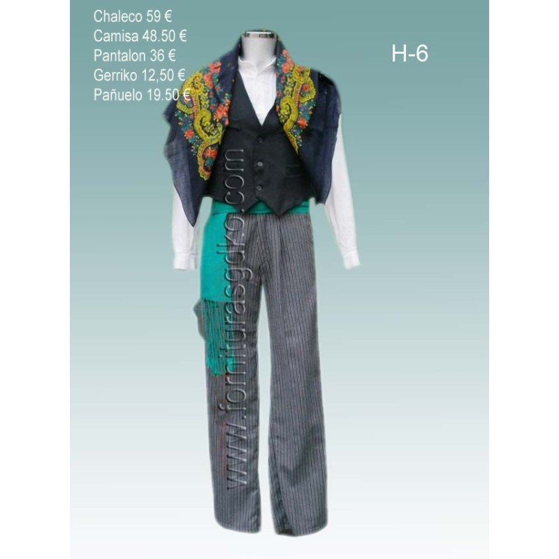 Traje vasco con gerriko verde H6 - 1