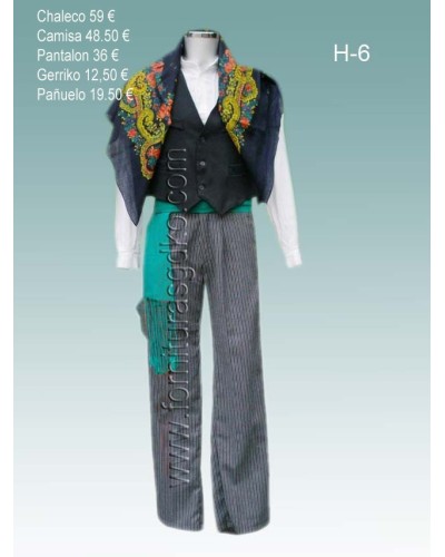 Traje vasco con gerriko verde H6 - 1