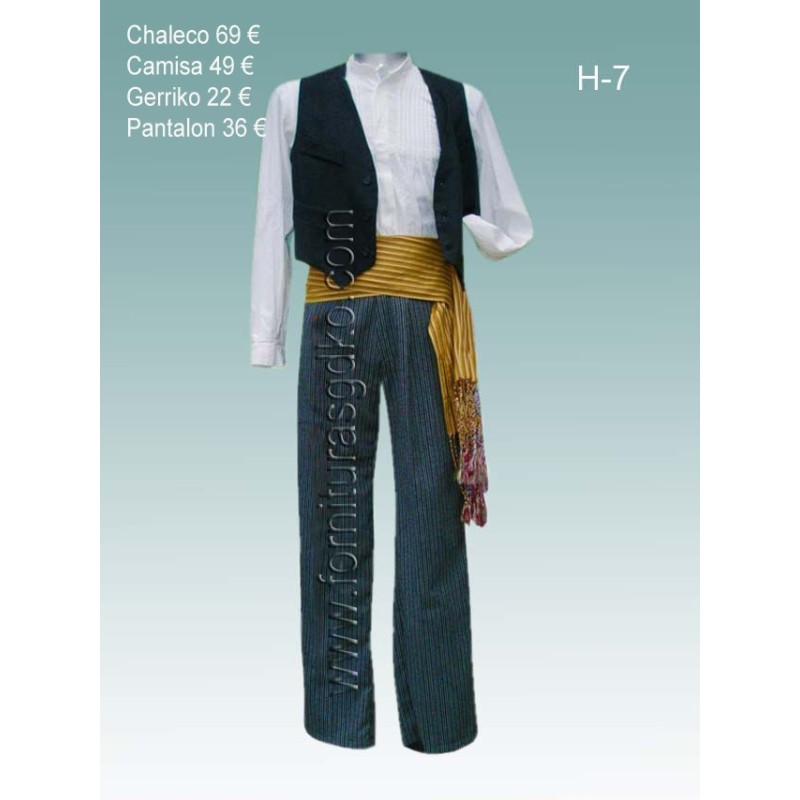 Traje vasco con fajín amarillo H7 - 1