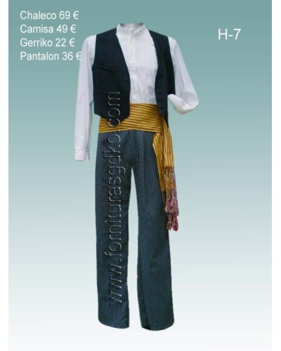 Traje vasco con fajín amarillo H7 - 1