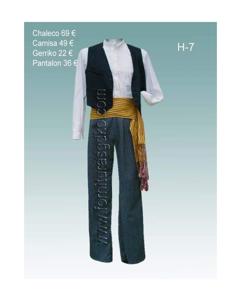 Traje vasco con fajín amarillo H7 - 1