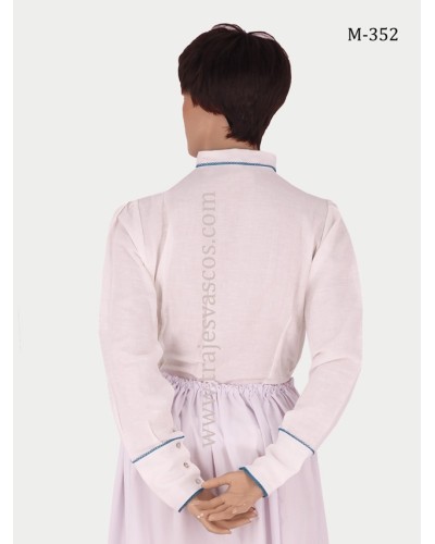 Euskal blusa zuria, kolore ezberdinez brodatua M352 - 6