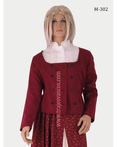 Chaqueta para traje vasco de color granate M302 - 1
