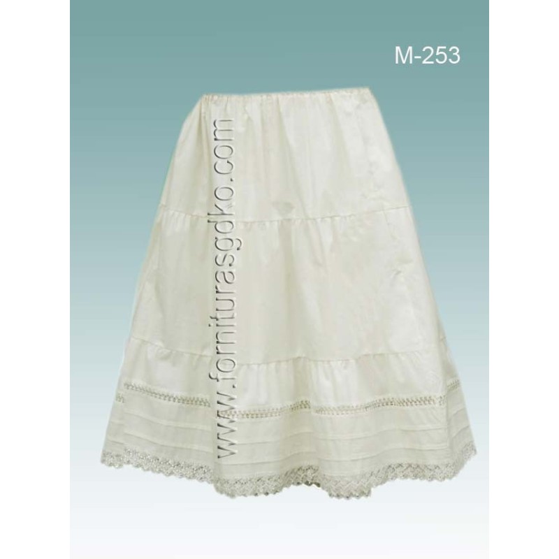 Enagua vasca de hilo de color blanco M253 - 1