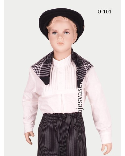 Pañuelo de cuadros negro para niño O101 - 1
