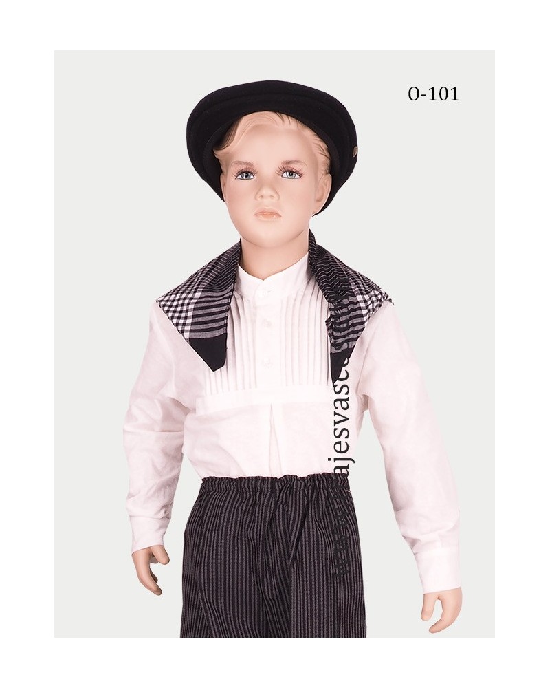 Pañuelo de cuadros negro para niño O101 - 1