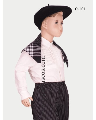 Pañuelo de cuadros negro para niño O101 - 3