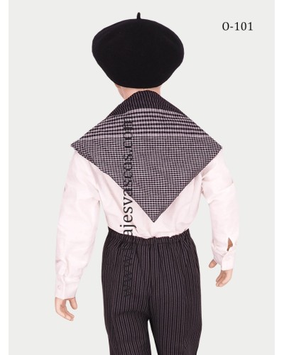 Pañuelo de cuadros negro para niño O101 - 5