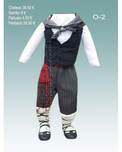 Traje completo tradicional vasco para niño O2 - 1