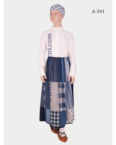 Blusa blanca con lorzas y puntillas para niña A341 - 7