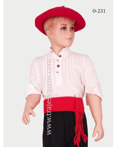 Camisa blanca bordada para niño O231 - 1