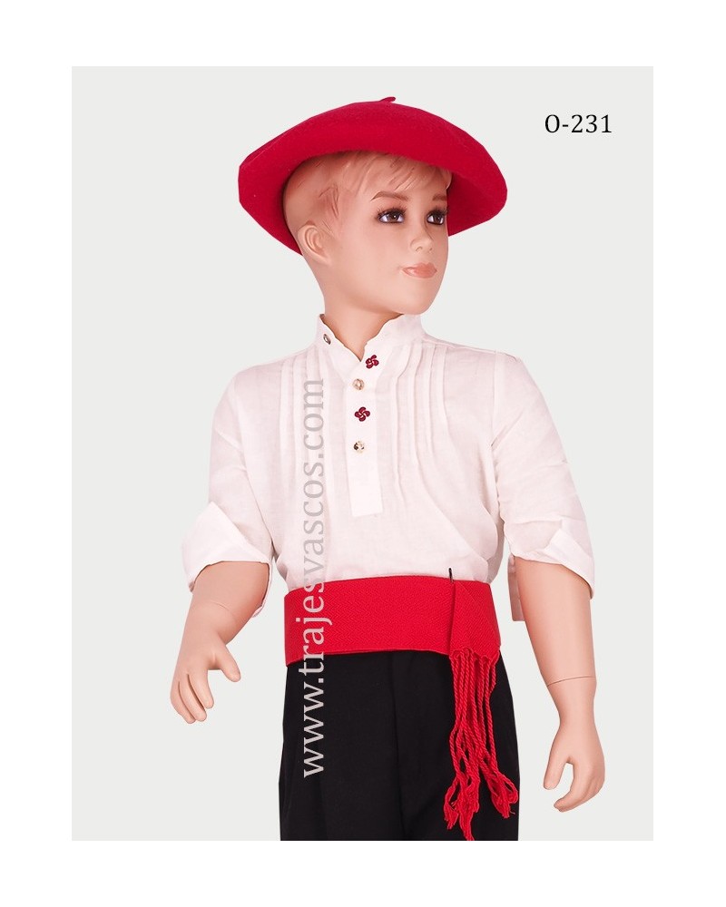 Camisa blanca bordada para niño O231 - 1