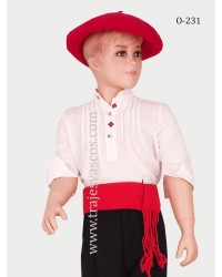 Camisa blanca bordada para niño O231