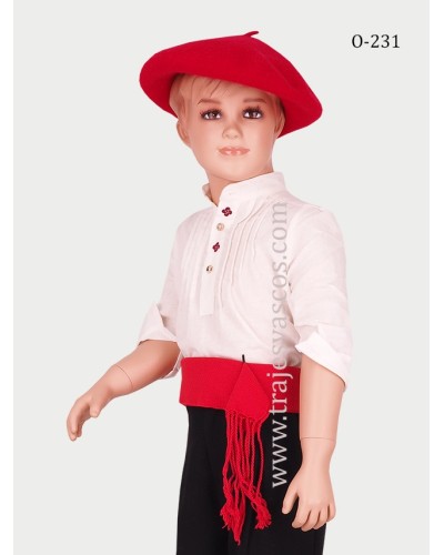 Camisa blanca bordada para niño O231 - 3