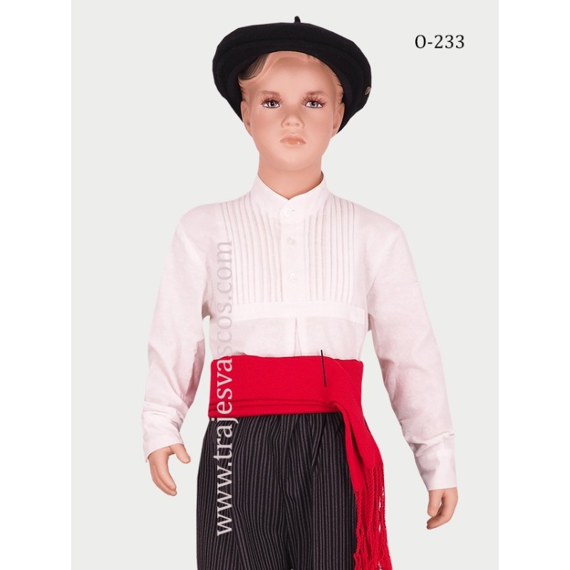 Camisa o blusón blanco vasco para niño O233.