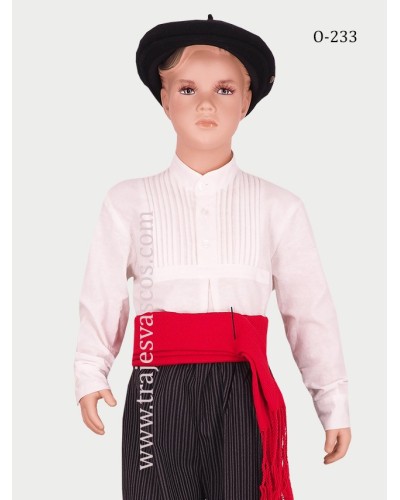 Camisa o blusón blanco vasco para niño O233. - 1