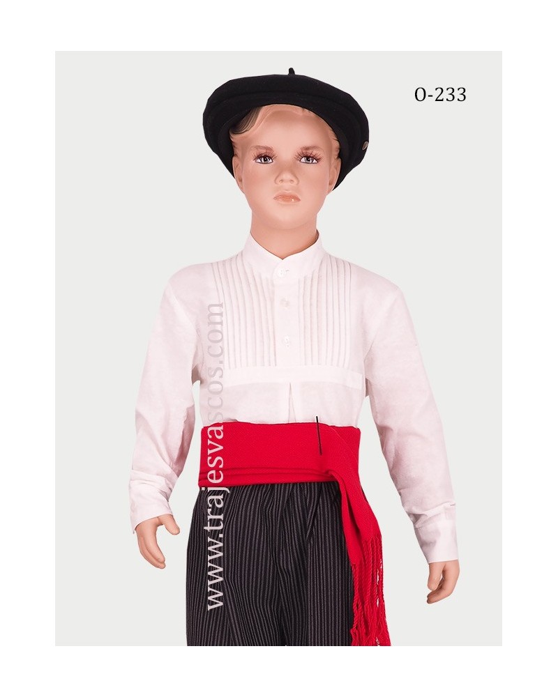 Camisa o blusón blanco vasco para niño O233. - 1