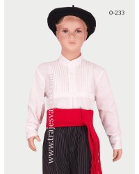 Camisa o blusón blanco vasco para niño O233.