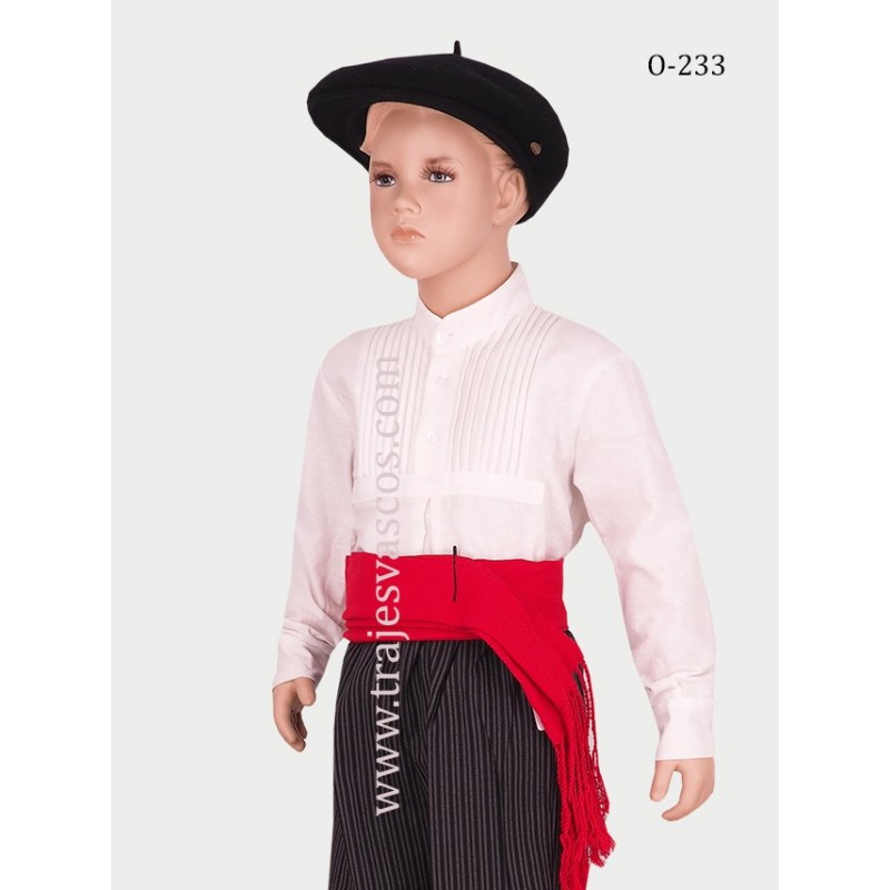 Camisa o blusón blanco vasco para niño O233.