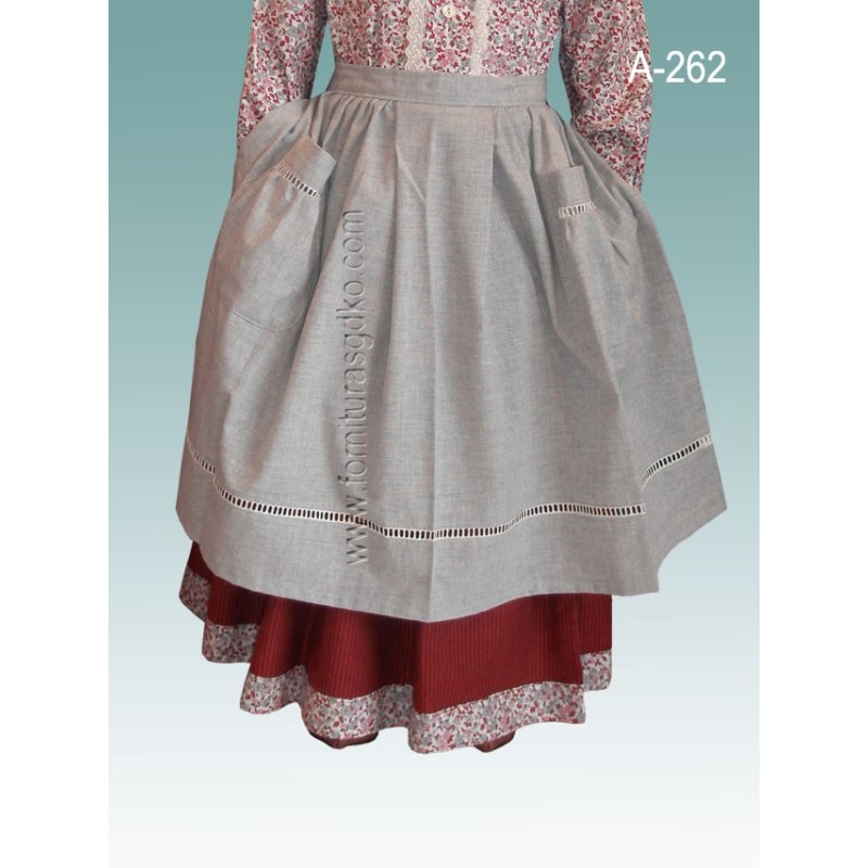 Delantal gris para niña A262 - 1