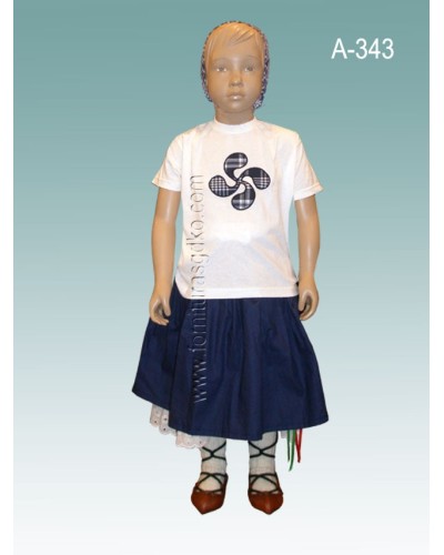 Camiseta blanca con laburu para arrantzale A343 - 1
