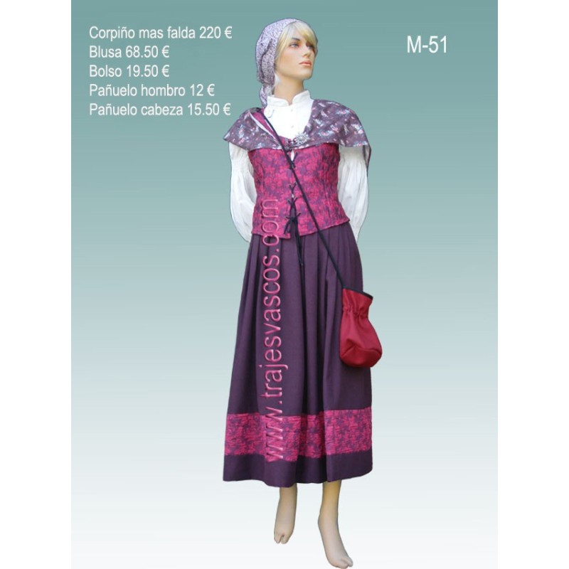 Traje regional vasco para mujer M51 - 1