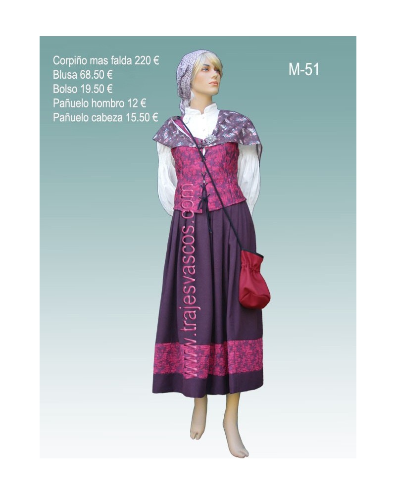 Traje regional vasco para mujer M51 - 1