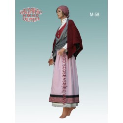 Traje regional vasco con toquilla granate M58. - 3