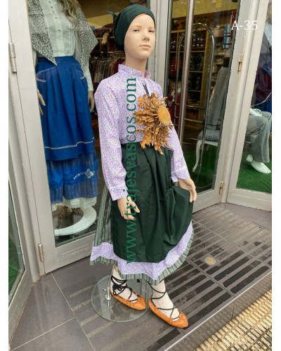 Traje regional vasco para niña a35 - 3