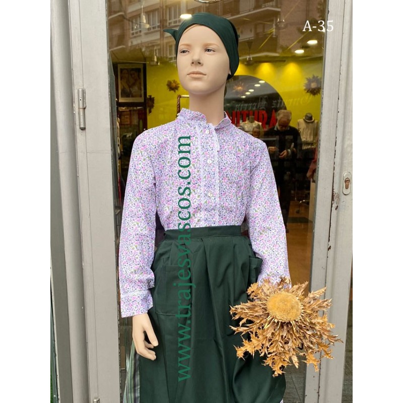 Traje regional vasco para niña a35 - 7