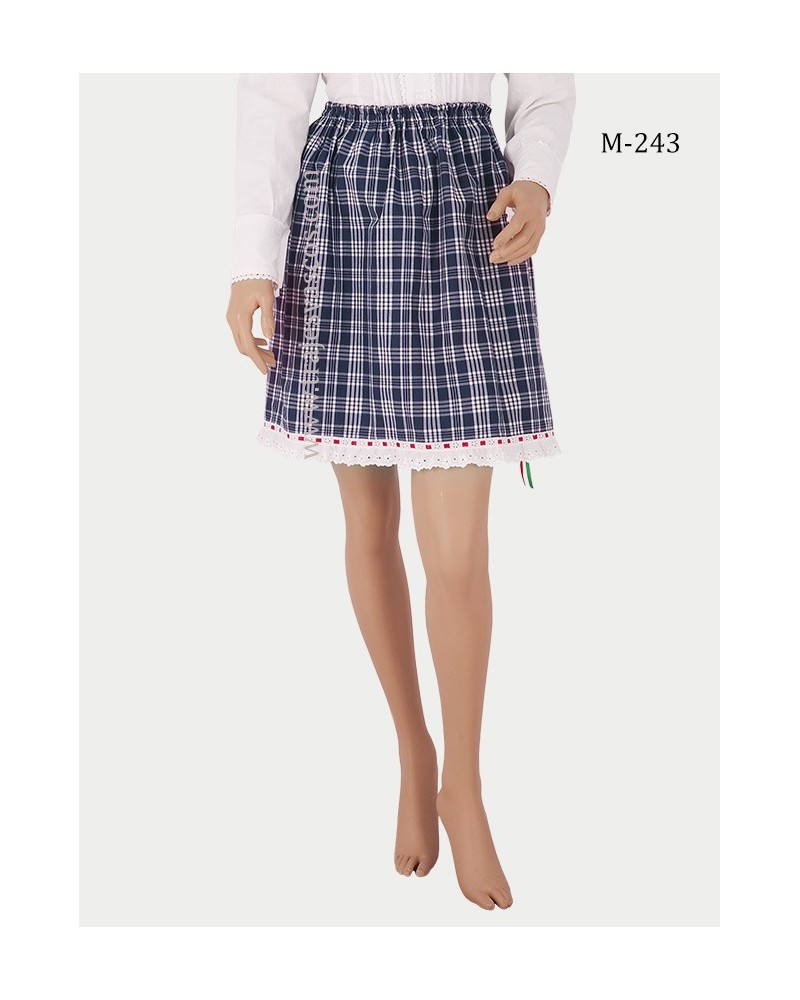 FALDA VASCA DE CUADROS CON PUNTILLA M243 - 1