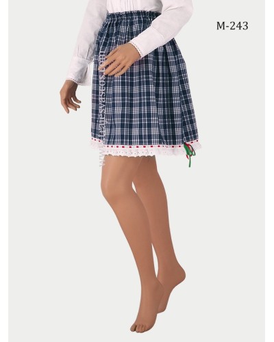 FALDA VASCA DE CUADROS CON PUNTILLA M243 - 3