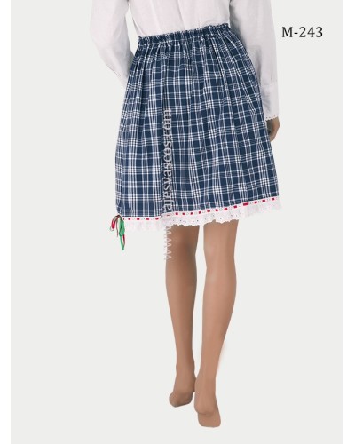 FALDA VASCA DE CUADROS CON PUNTILLA M243 - 5