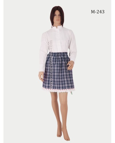 FALDA VASCA DE CUADROS CON PUNTILLA M243 - 7