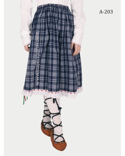 Falda cuadros con puntilla para niña A203 - 1