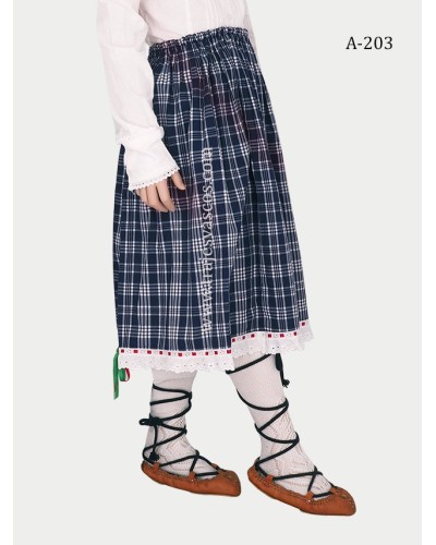 Falda cuadros con puntilla para niña A203 - 3