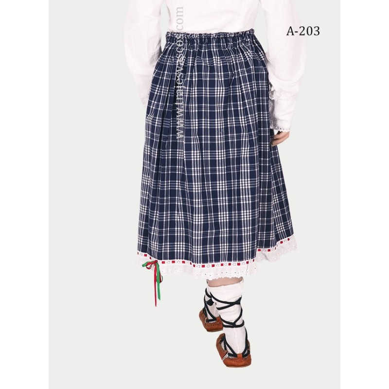 Falda cuadros con puntilla para niña A203 - 5