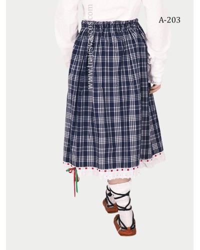 Falda cuadros con puntilla para niña A203 - 5
