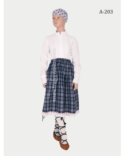 Falda cuadros con puntilla para niña A203 - 7