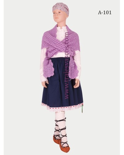 Toquilla lila para traje vasco de niña A101 - 7