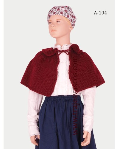 Toquilla granate para  traje vasco de niña A104 - 1