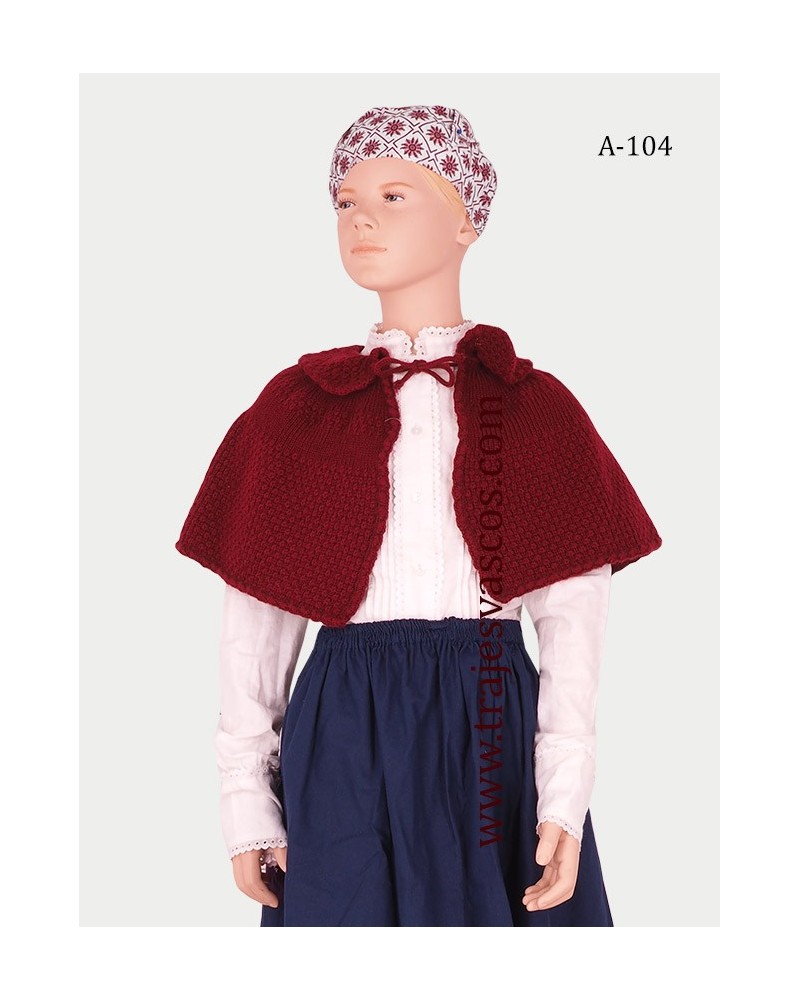 Toquilla granate para  traje vasco de niña A104 - 1
