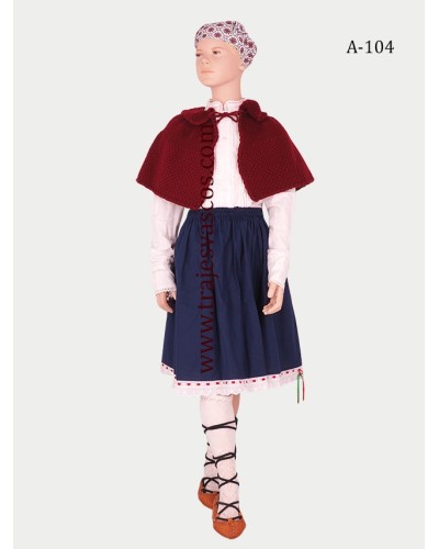 Toquilla granate para  traje vasco de niña A104 - 7
